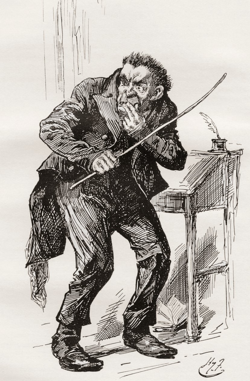 Sr. Ratazana. Ilustração de Harry Furniss para o romance de Charles Dickens Nicholas Nickleby, de The Testimonial Edition, publicado em 1910. de Harry Furniss