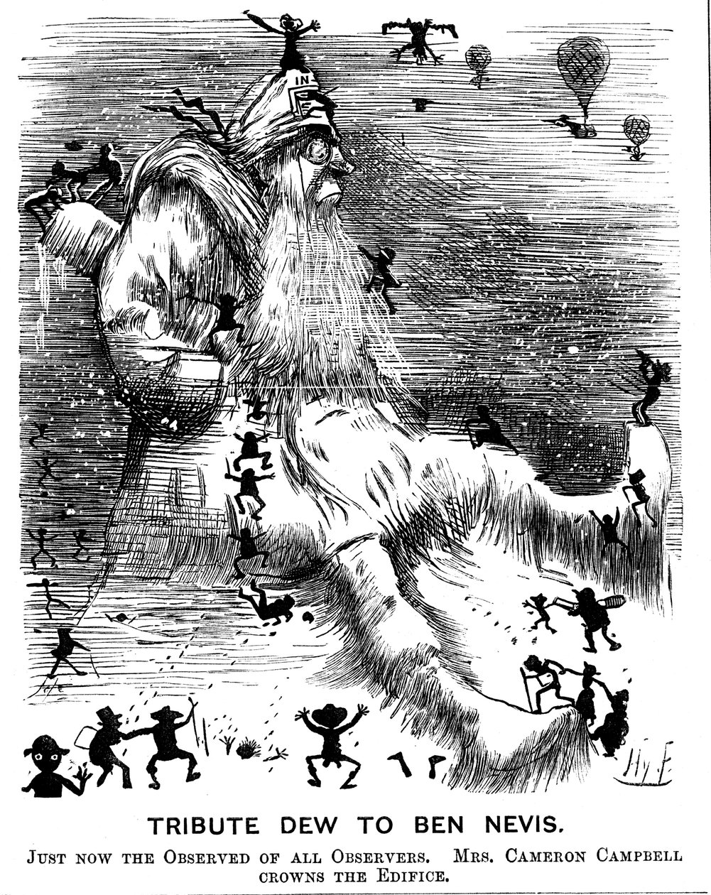 Orvalho do tributo a Ben Nevis, 1883 de Harry Furniss