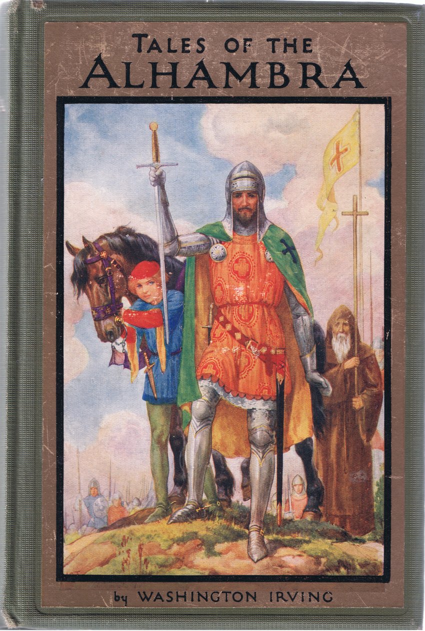 Desenho da capa, ilustração de "Tales of Alhambra", c.1940 (litografia a cores) de Harry George Theaker