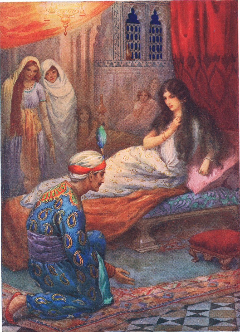 O príncipe Feroze-Shah desperta a bela princesa, ilustração de "Children