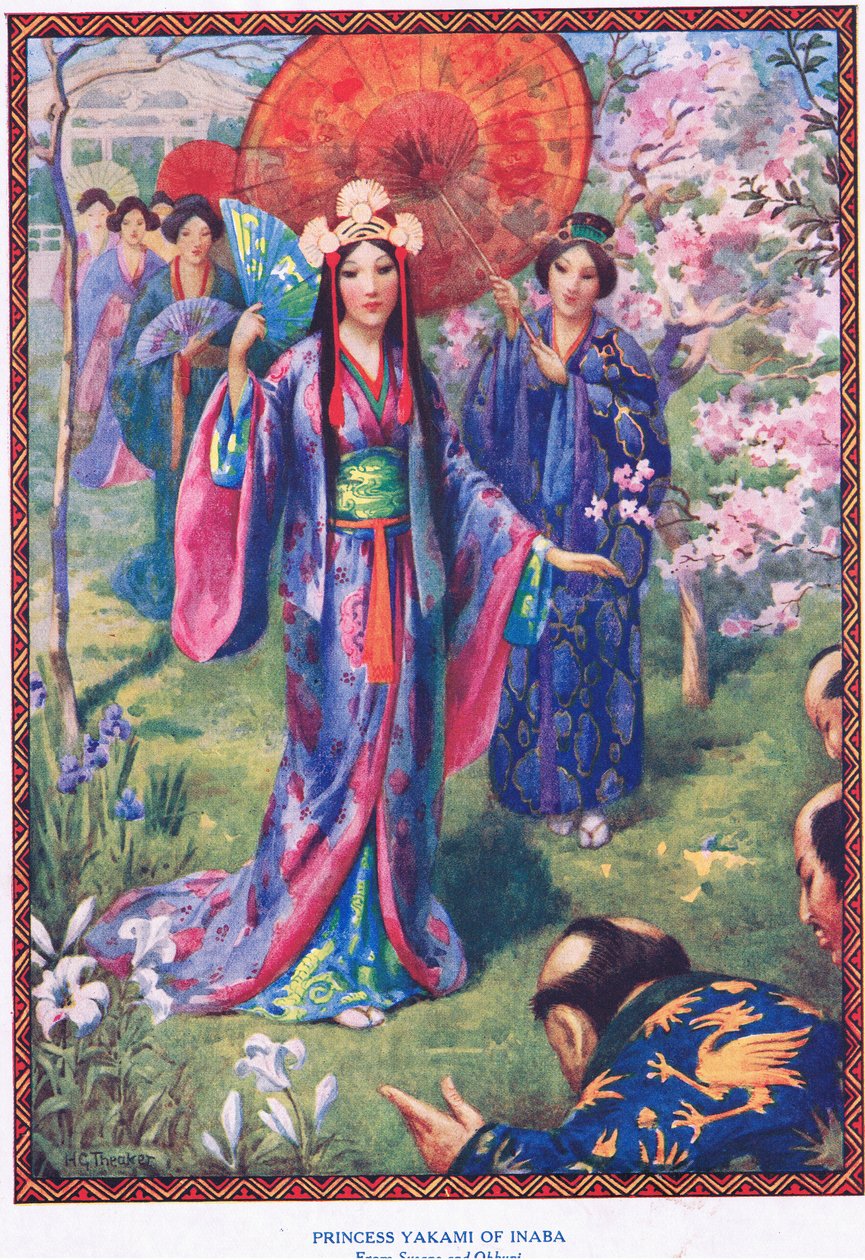 Princesa Yakami de Inaba (de Susano e Ohkuni) (litografia) de Harry George Theaker