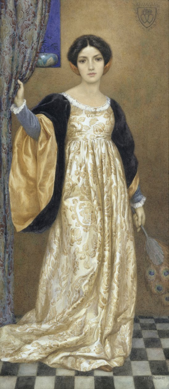 Mulher de pé, c.1905 (aguarela e guache sobre papel) de Harry George Theaker