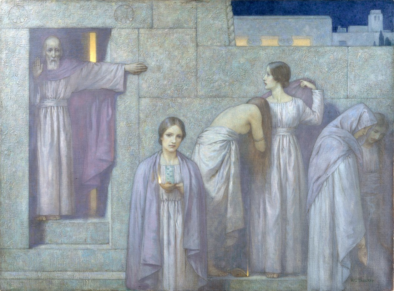 As virgens sábias e loucas (óleo sobre tela) de Harry George Theaker