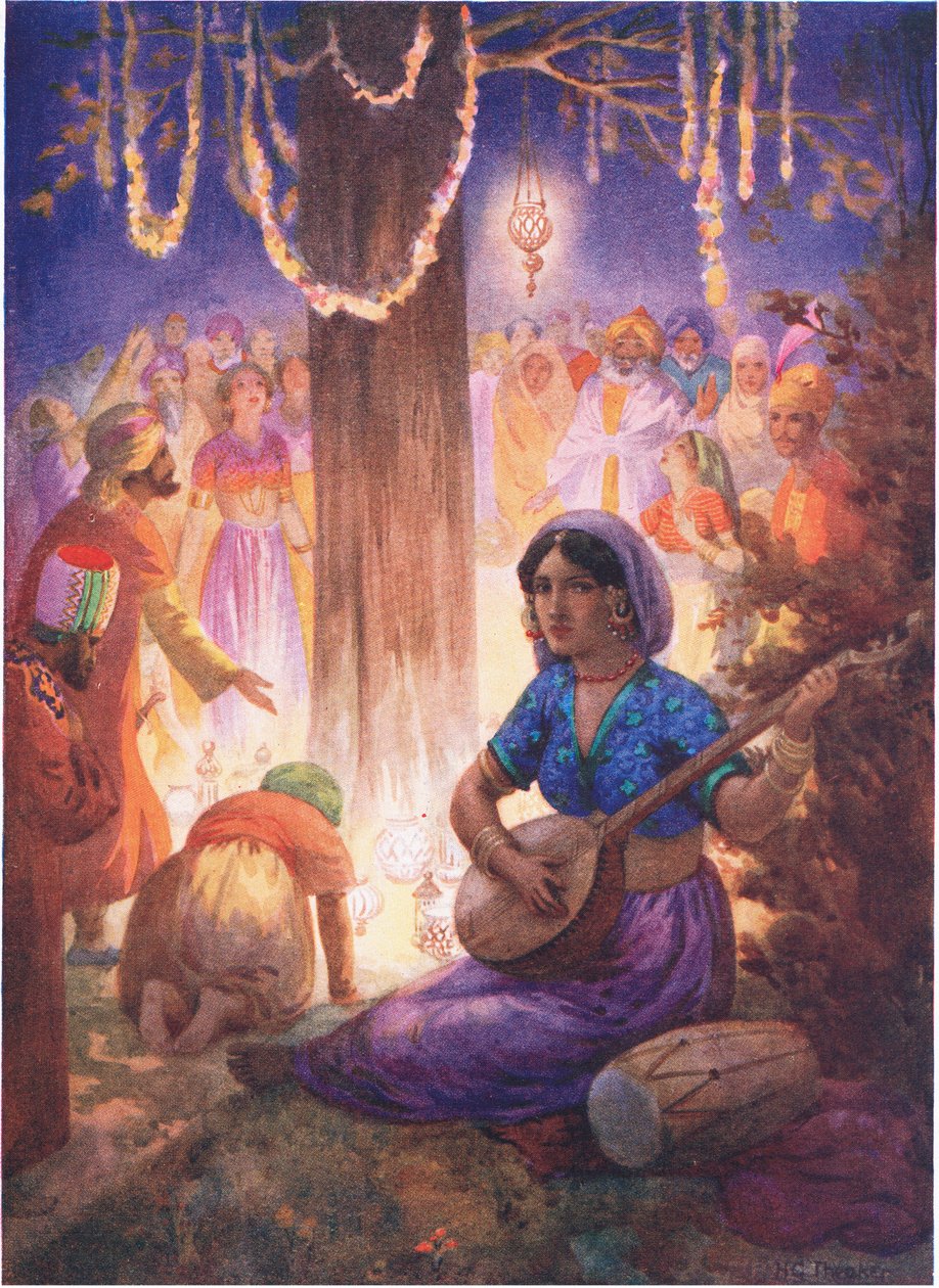 Vinham com grinaldas, lâmpadas e música. Da Coluna dos Reis, ilustração de 