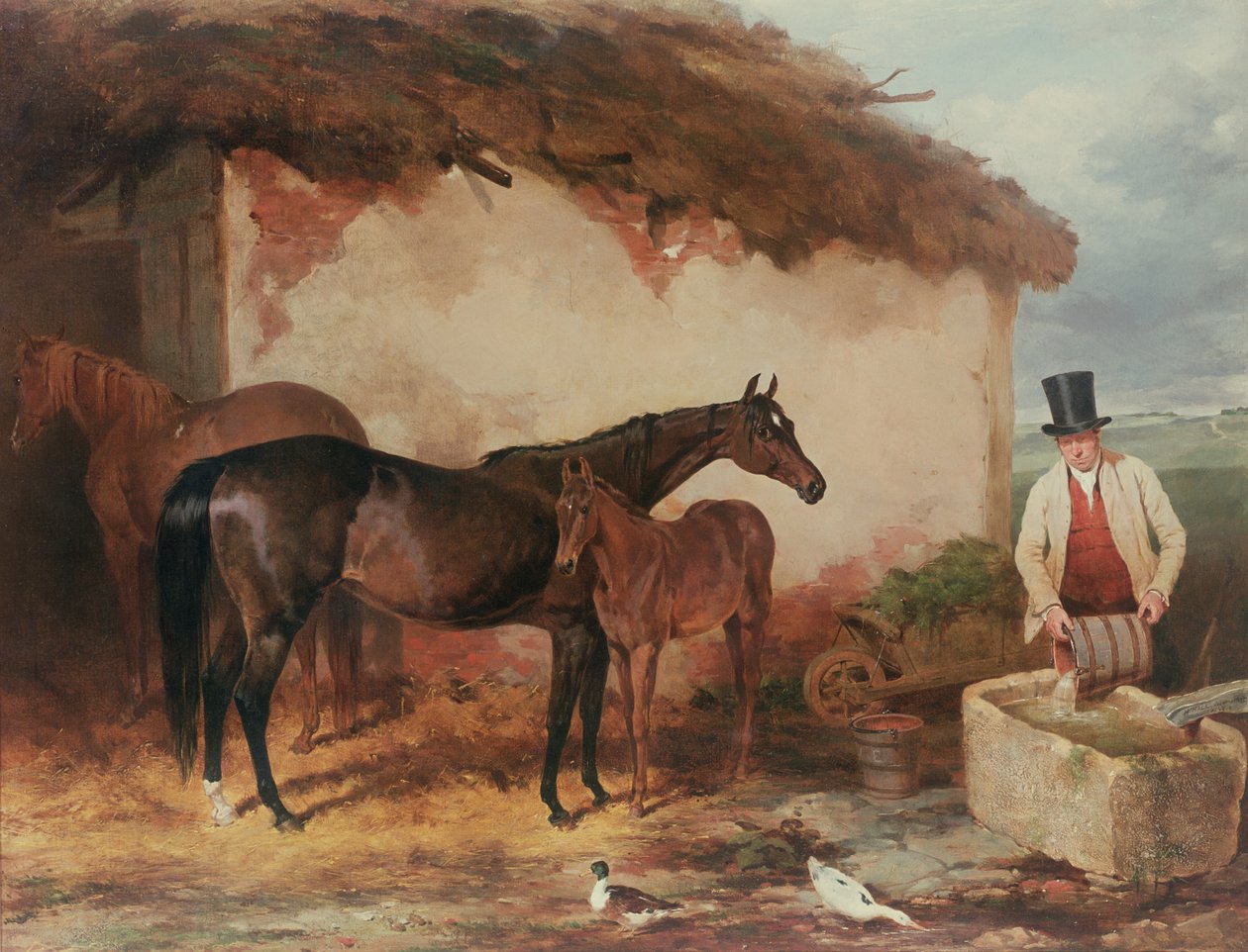 A égua talvez com seu potro, 1846 de Harry Hall