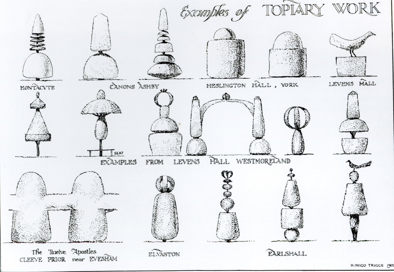 Exemplos de trabalho do Topiary, 1902 de Harry Inigo Triggs