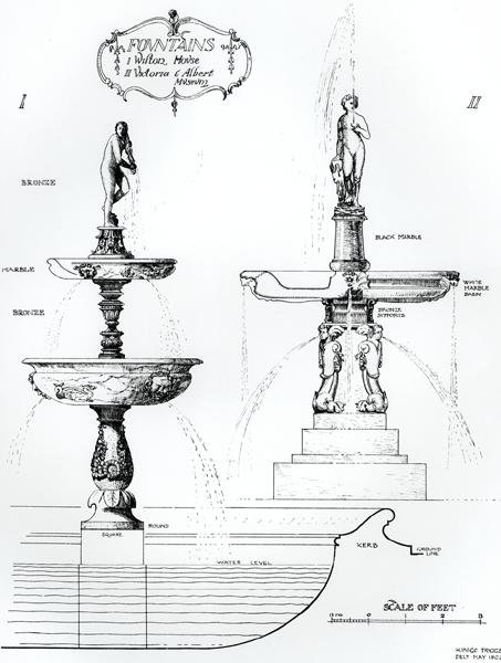 Fountains, Wilton House, Wiltshire and Victoria and Albert Museum, Londres de Harry Inigo Triggs