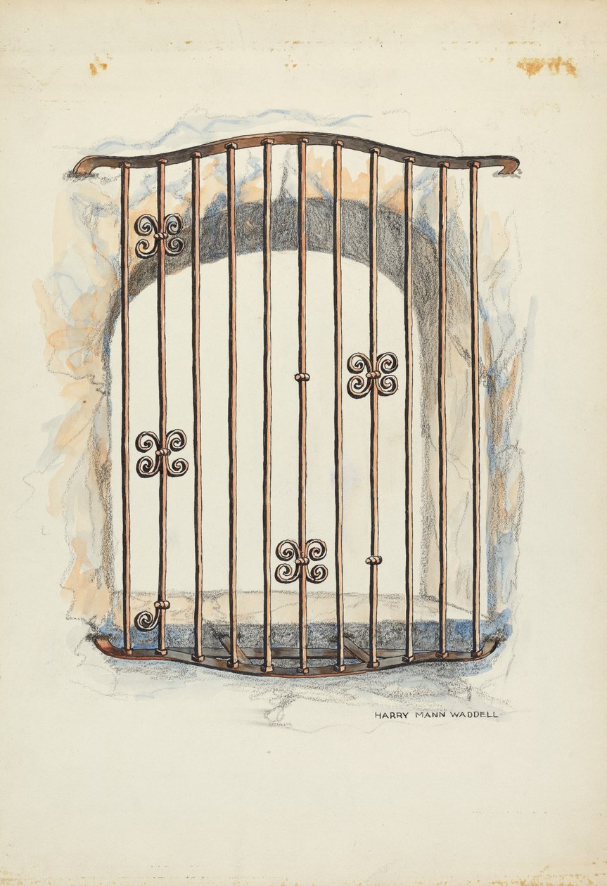 Grade de ferro na janela de Harry Mann Waddell