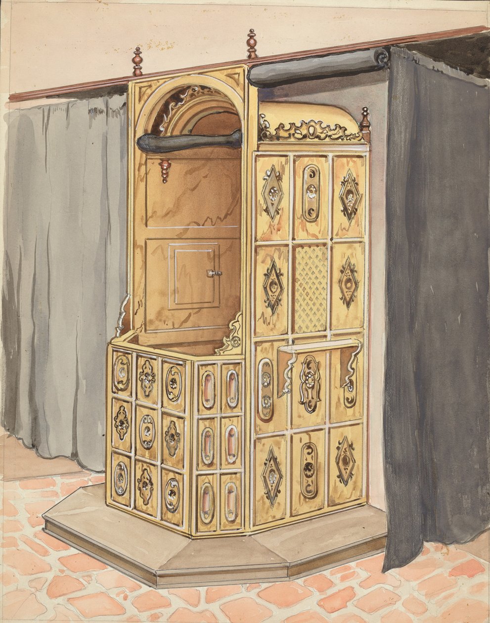 Lado da Cadeira Confessional de Harry Mann Waddell