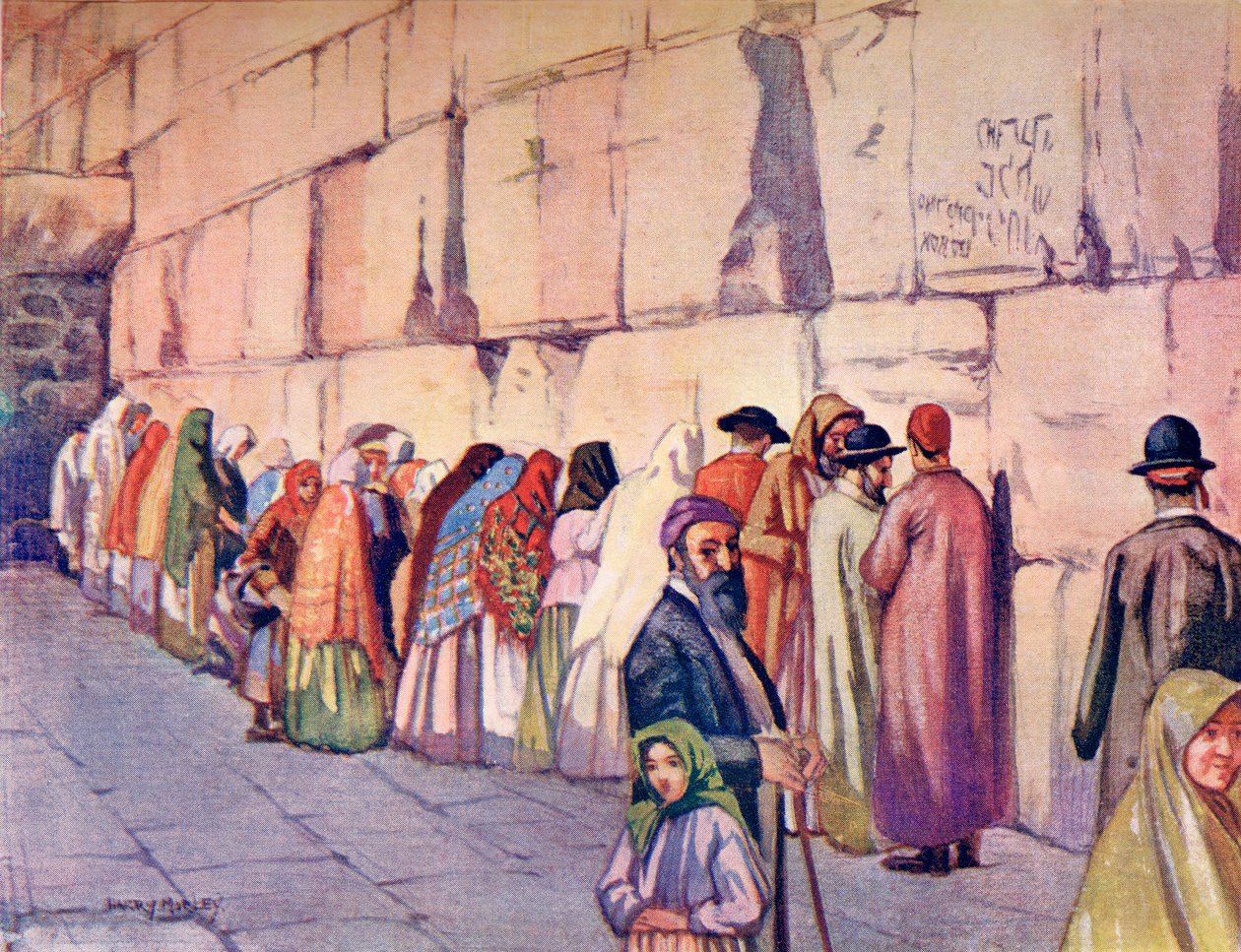 O Muro das Lamentações, Jerusalém, Palestina, c. 1910, de A Book of Modern Palestine de Richard Penlake pub. c.1910 de Harry Morley