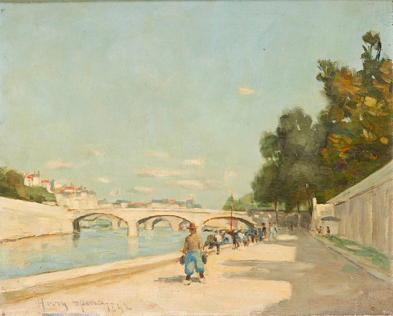 Pontes sobre o Sena (óleo sobre tela) de Harry Spence