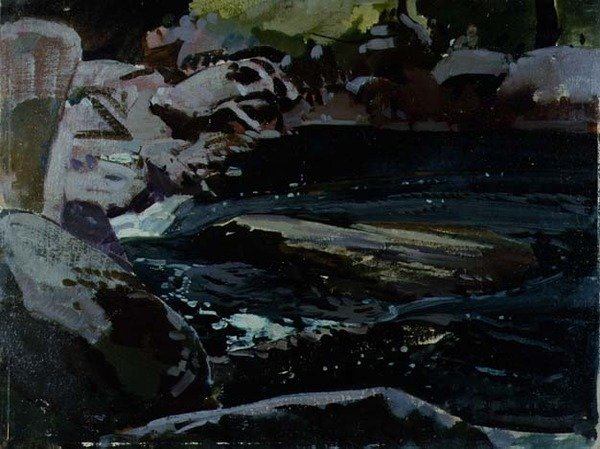 Rio Fluente (óleo sobre tela) de Harry Watson