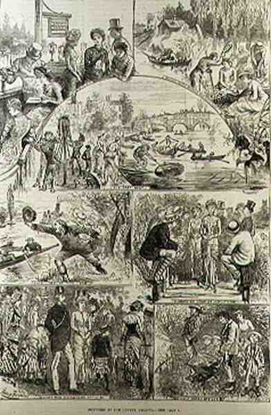 Esboços no Henley Regatta, de The Illustrated London News, 7 de fevereiro de 1881 de Harry after Furniss