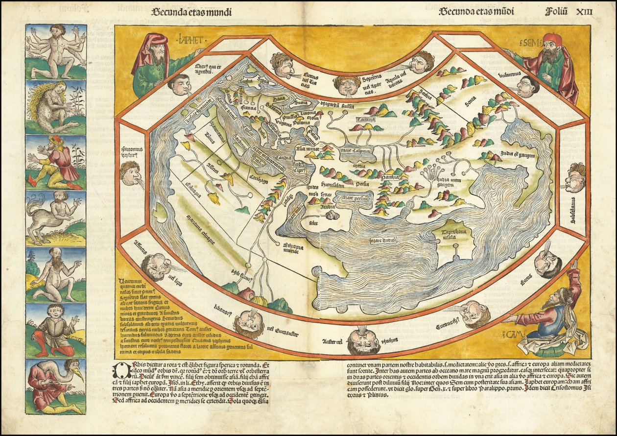 Mapa do mundo de 1493 - Secunda etas mundi de Hartmann Schedel