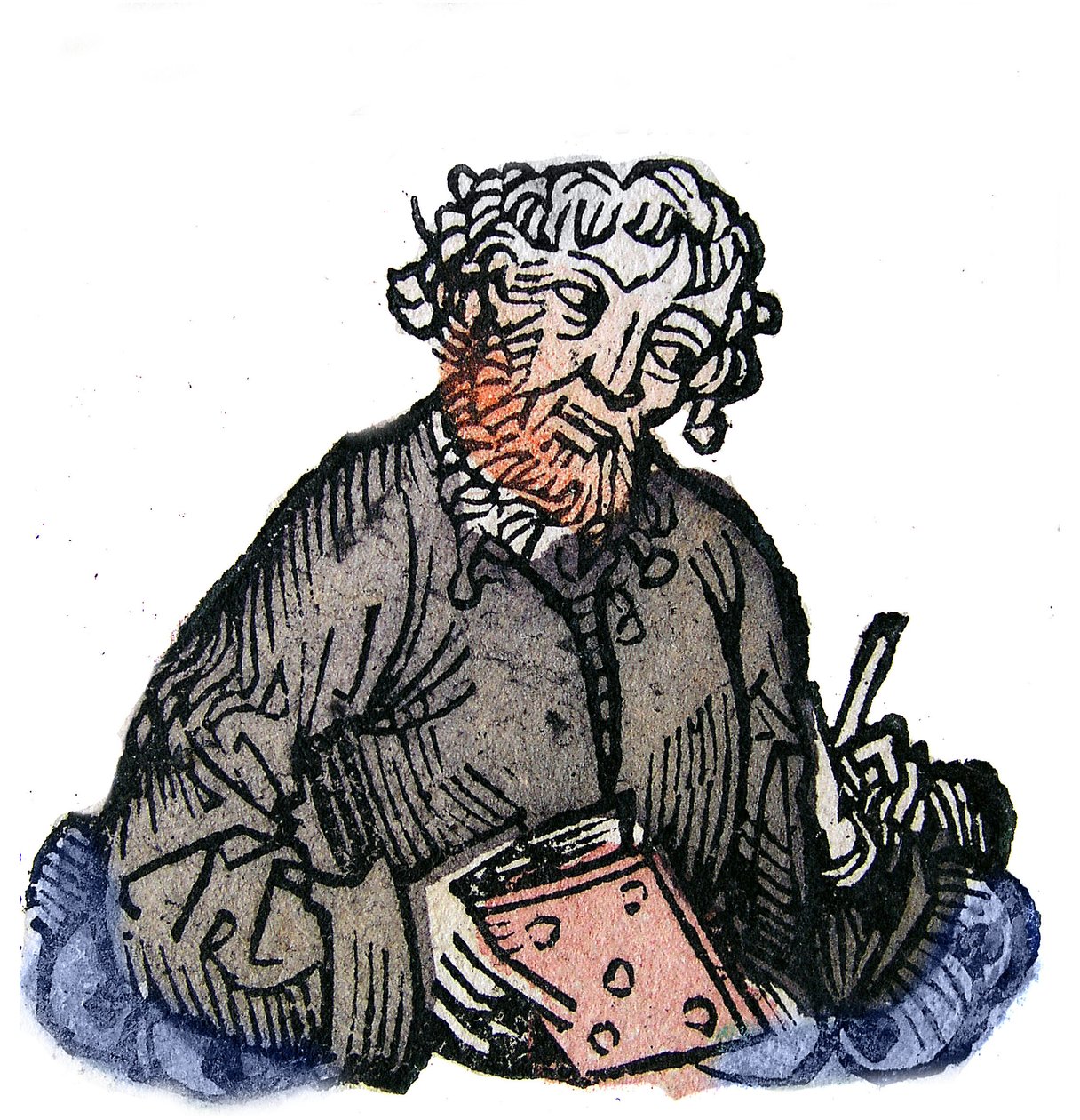 Retrato de Juvenal (Decimus Iunius Iuuenalis) (Decimo Giunio Giovenale) Poeta satírico latino do final do século I. Xilografia de "Crónicas de Nuremberga" de Hartmann Schedel de Hartmann Schedel