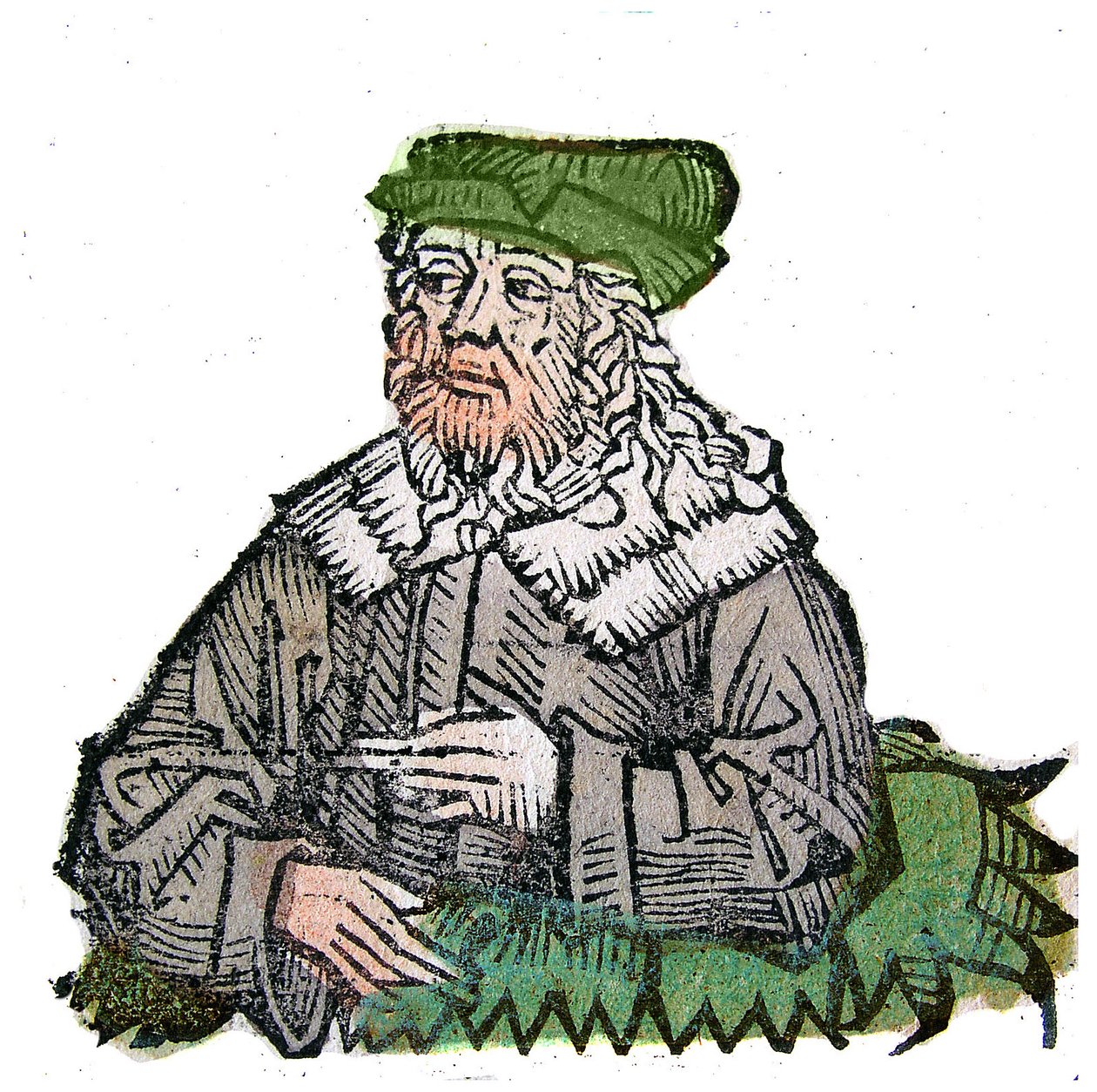 Retrato de Plotin (Plotino) (Plotinus) (205 - 270), filósofo grego. Xilografia de "Crónicas de Nuremberga" de Hartmann Schedel de Hartmann Schedel