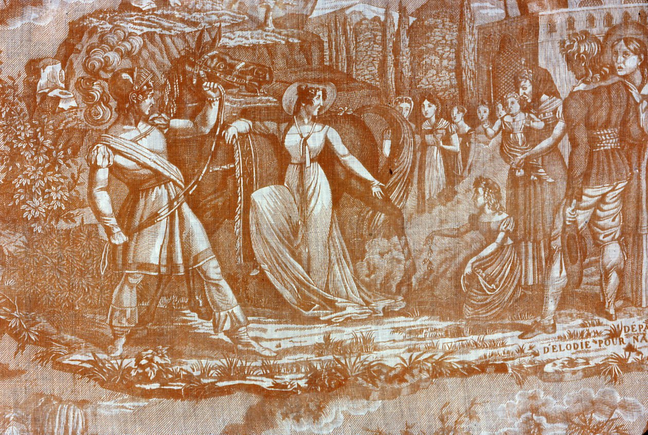 Le Solitaire au Pont du Torrent (O Eremita na Ponte sobre a Torrente) (Tecido de Mobiliário) de Hartmann et Fils