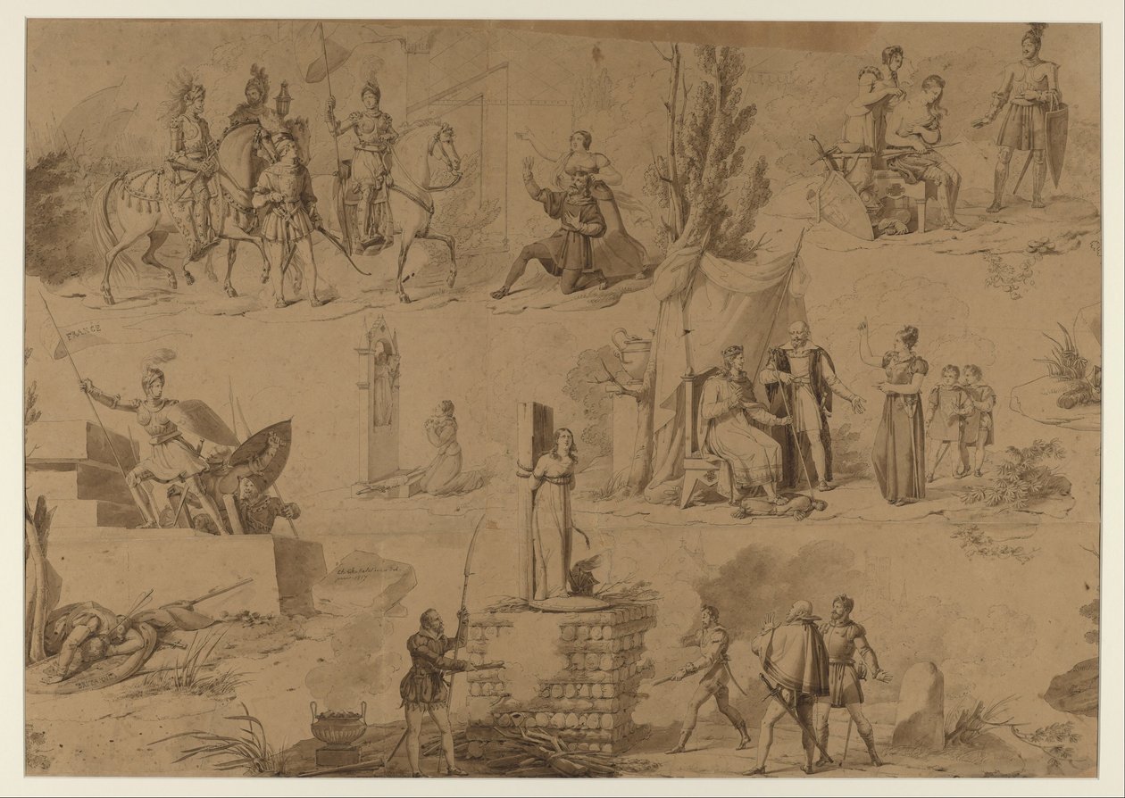 Seis cenas da vida de Jeanne d&39;Arc de Hartmann et Fils Manufactory