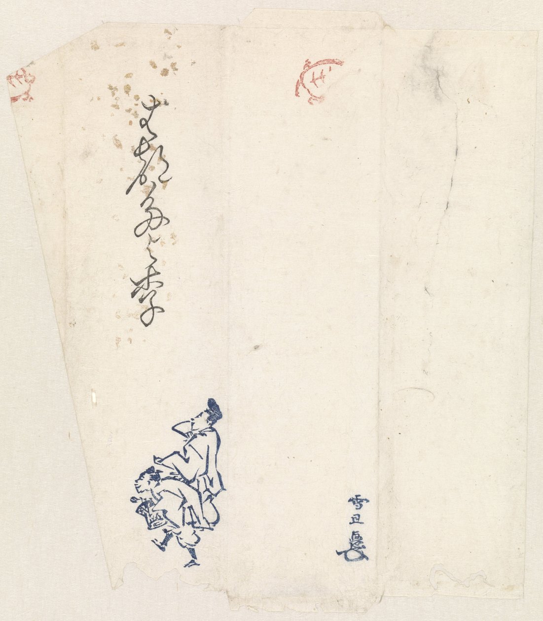 Envelope com dois dançarinos manzai de Hasegawa Settan