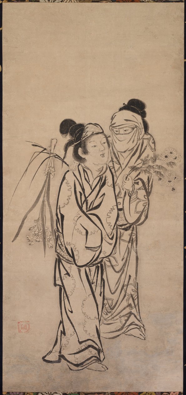 Um casal, final dos anos 1500. de Hasegawa Soen