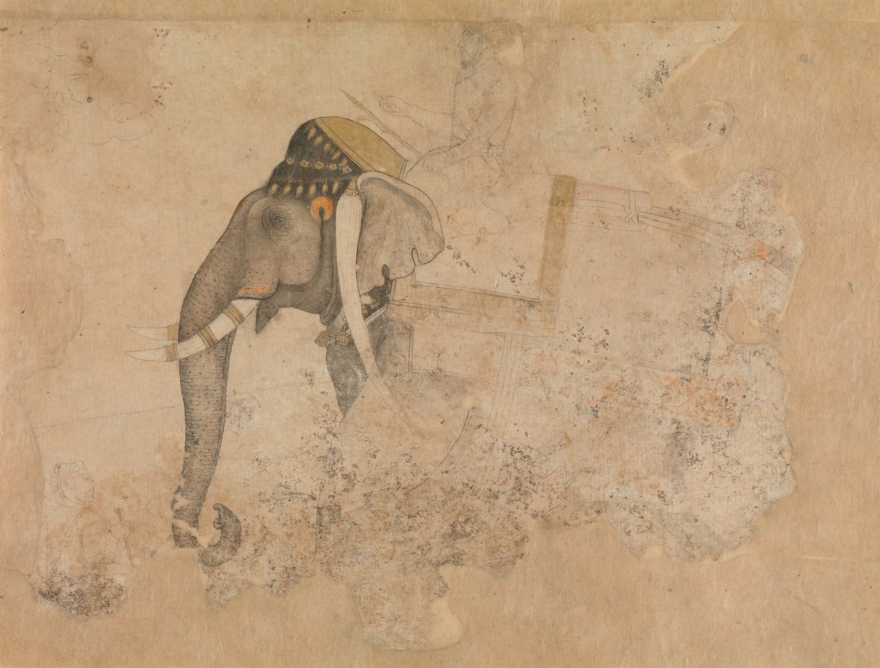 Elefante e Cavaleiro, ca. 1640. de Hashim.