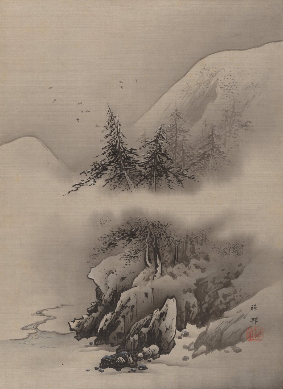 Paisagem de neve, ca. 1885-89. de Hashimoto Gaho