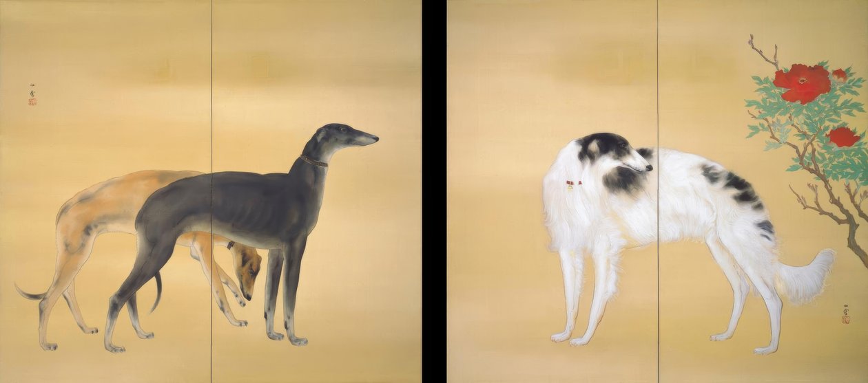 Hashimoto Kansetsu, cães europeus de Hashimoto Kansetsu