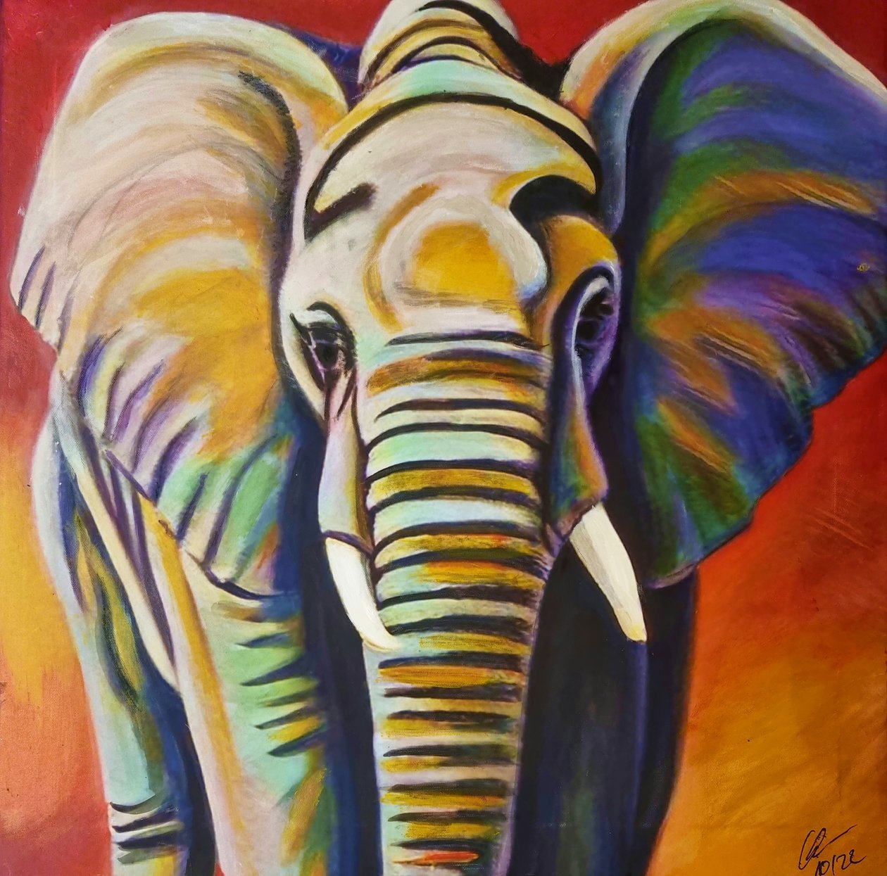 Elefante colorido de HaskellArt