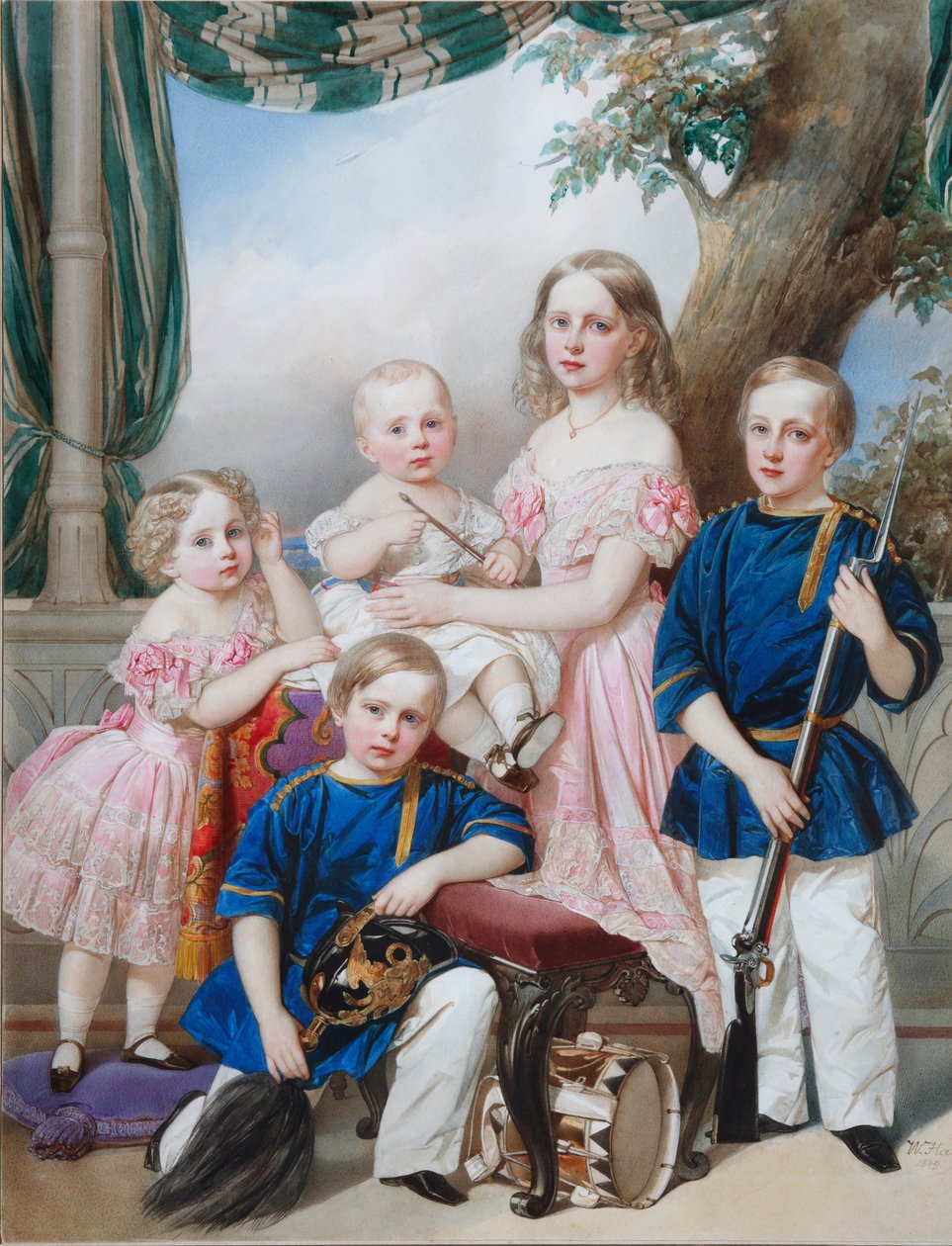 Filhos do duque Pedro de Oldemburgo 18121881: Alexandra, Katharine, Nikolaus, Alexander e Georg de Hau