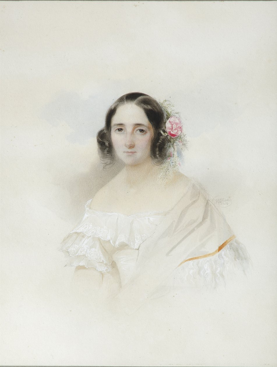 Retrato de Anna Alexeevna Olenina 1808-1888, 1839 de Hau