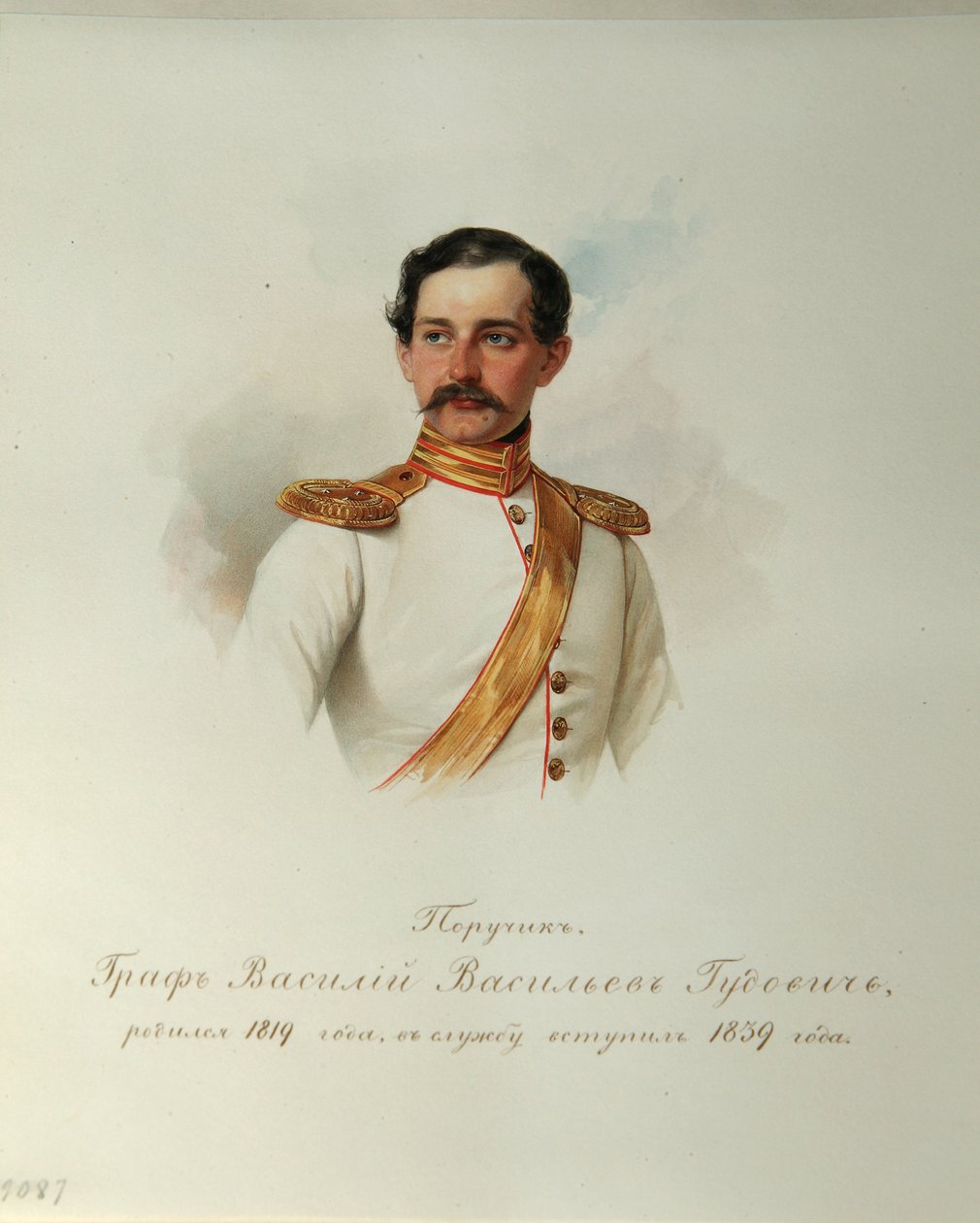 Retrato do Conde Vasily Vasilyevich Gudovich 1819-1886 Do Álbum da Guarda Imperial do Cavalo, 1846-1849 de Hau