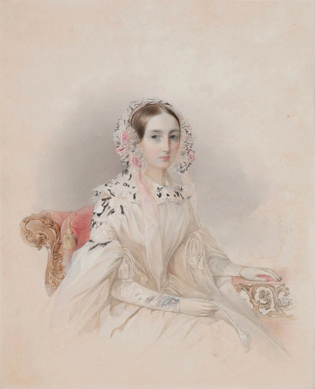 Retrato da princesa Teresa de Nassau-Weilburg 1815-1871, 1838 de Hau