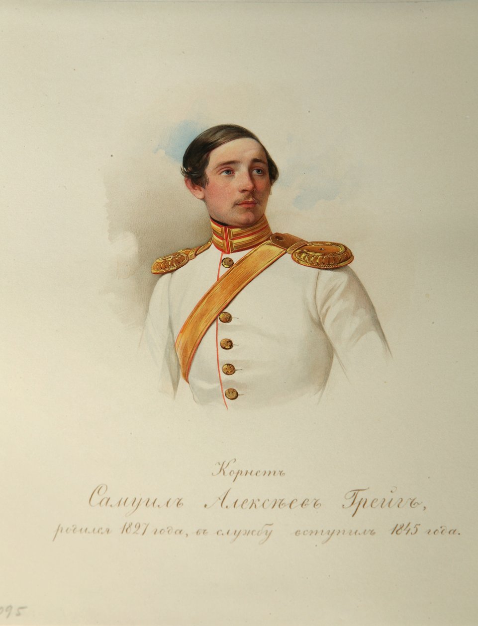 Retrato de Samuil Alexeyevich Greig 18271887 Do álbum dos guardas imperiais de cavalos, 1846-1849 de Hau