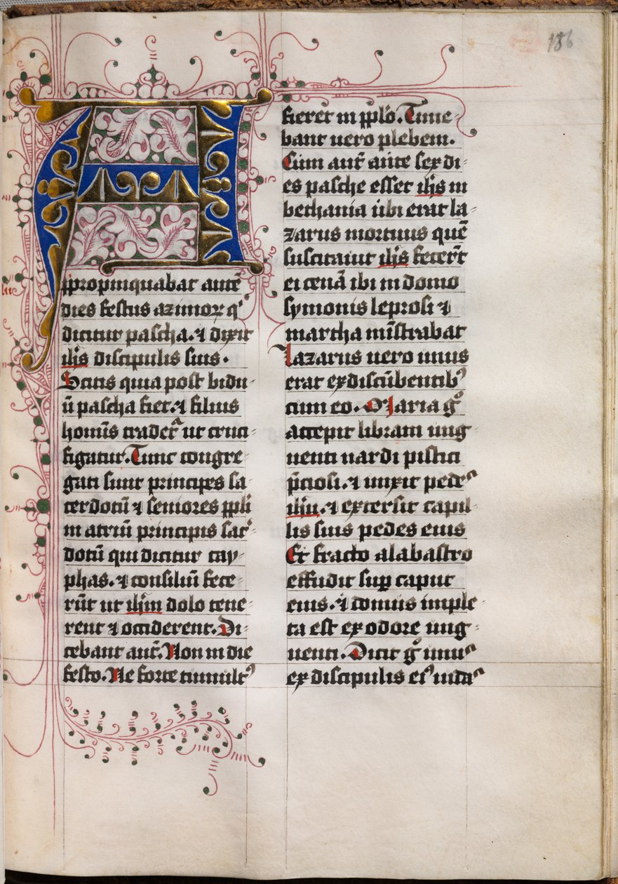 Livro do Evangelho com Retratos Evangelistas: Inicial Decorada, c. 1480 de Hausbuch Master