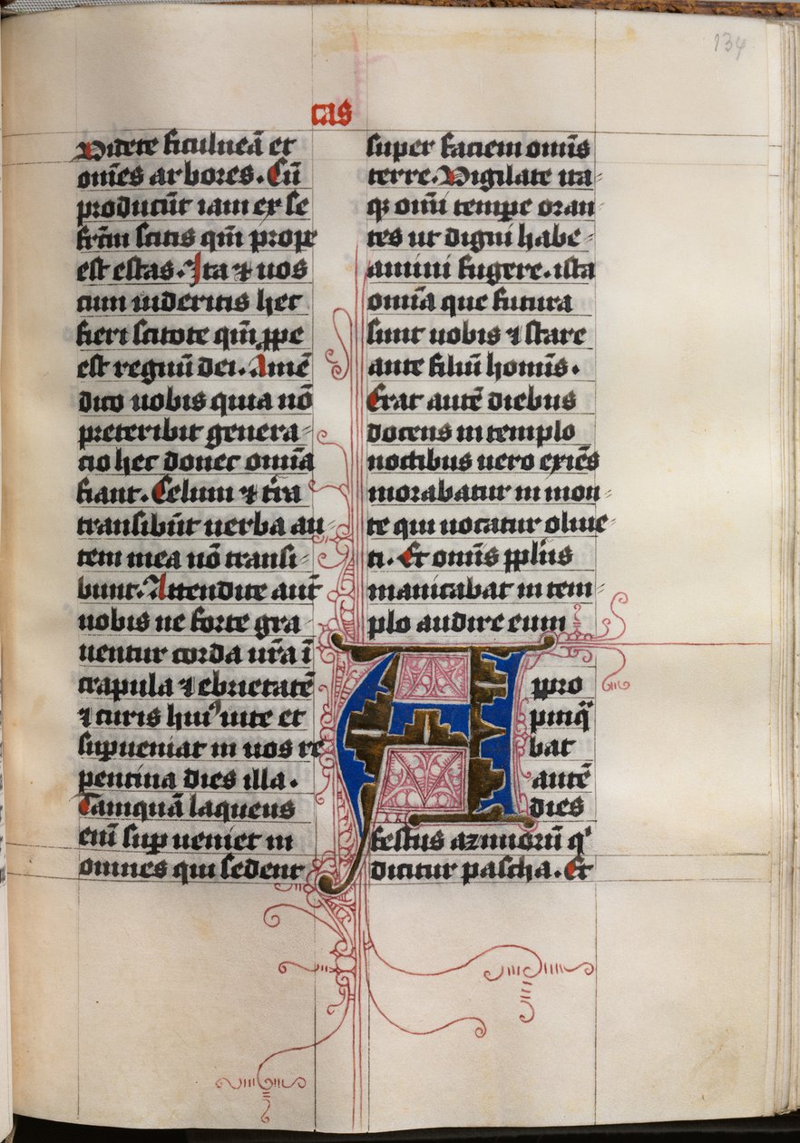 Livro do Evangelho com Retratos Evangelistas: Inicial Decorada, c. 1480 de Hausbuch Master