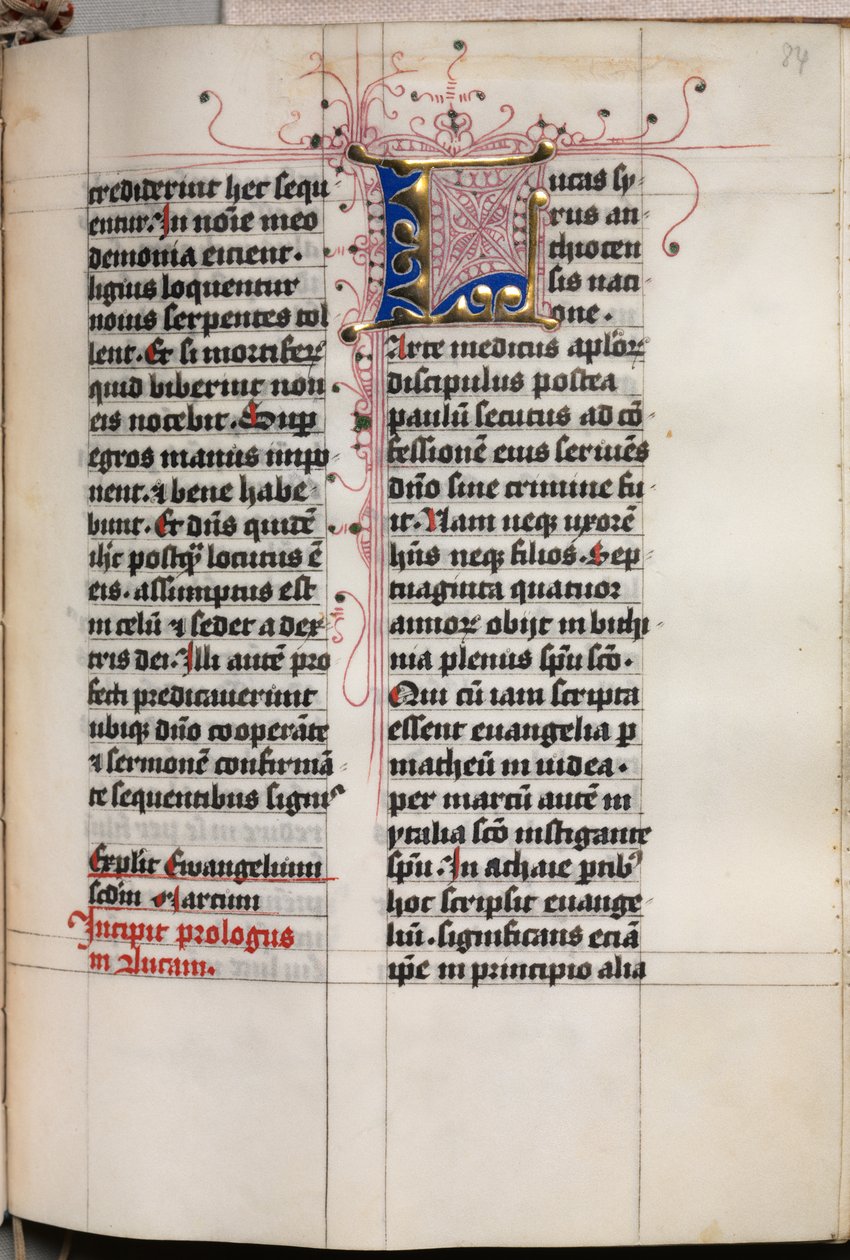 Livro do Evangelho com Retratos Evangelistas: Inicial Decorada, c. 1480 de Hausbuch Master