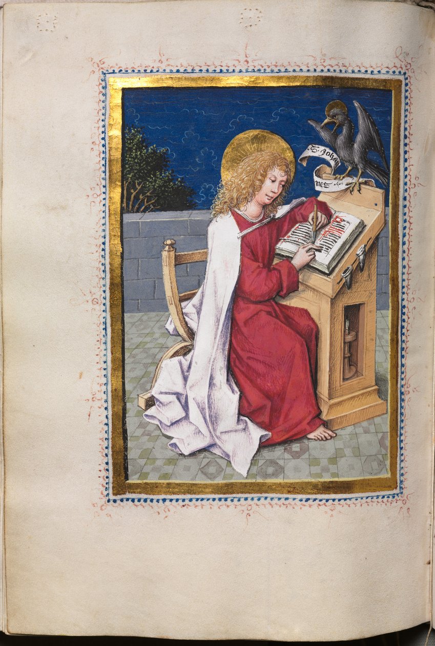 Livro do Evangelho com Retratos Evangelistas: São João, c. 1480 de Hausbuch Master