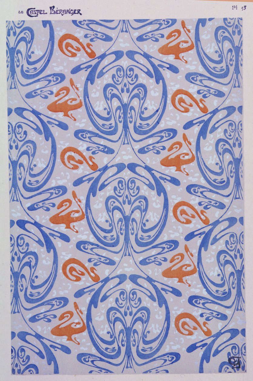 Decorações para o Castel Beranger, Paris, 1894-8, prato 53 de `Le Castel Beranger` por Hector Guimard (1867-1942) 1898 de Hector Guimard