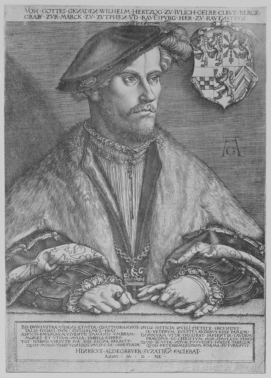 Duque Wilhelm V de Cleve, 1540 de Heinrich Aldegrever
