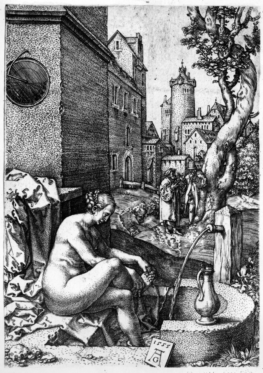 Susanna e os Anciãos, 1555 de Heinrich Aldegrever