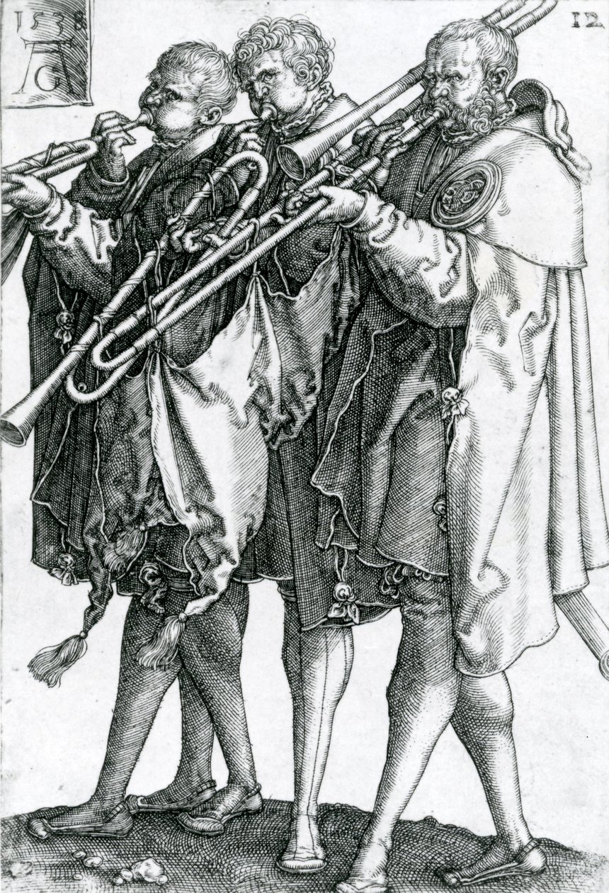 Os jogadores de latão da série &39;The Great Wedding Dances&39; 1538 de Heinrich Aldegrever