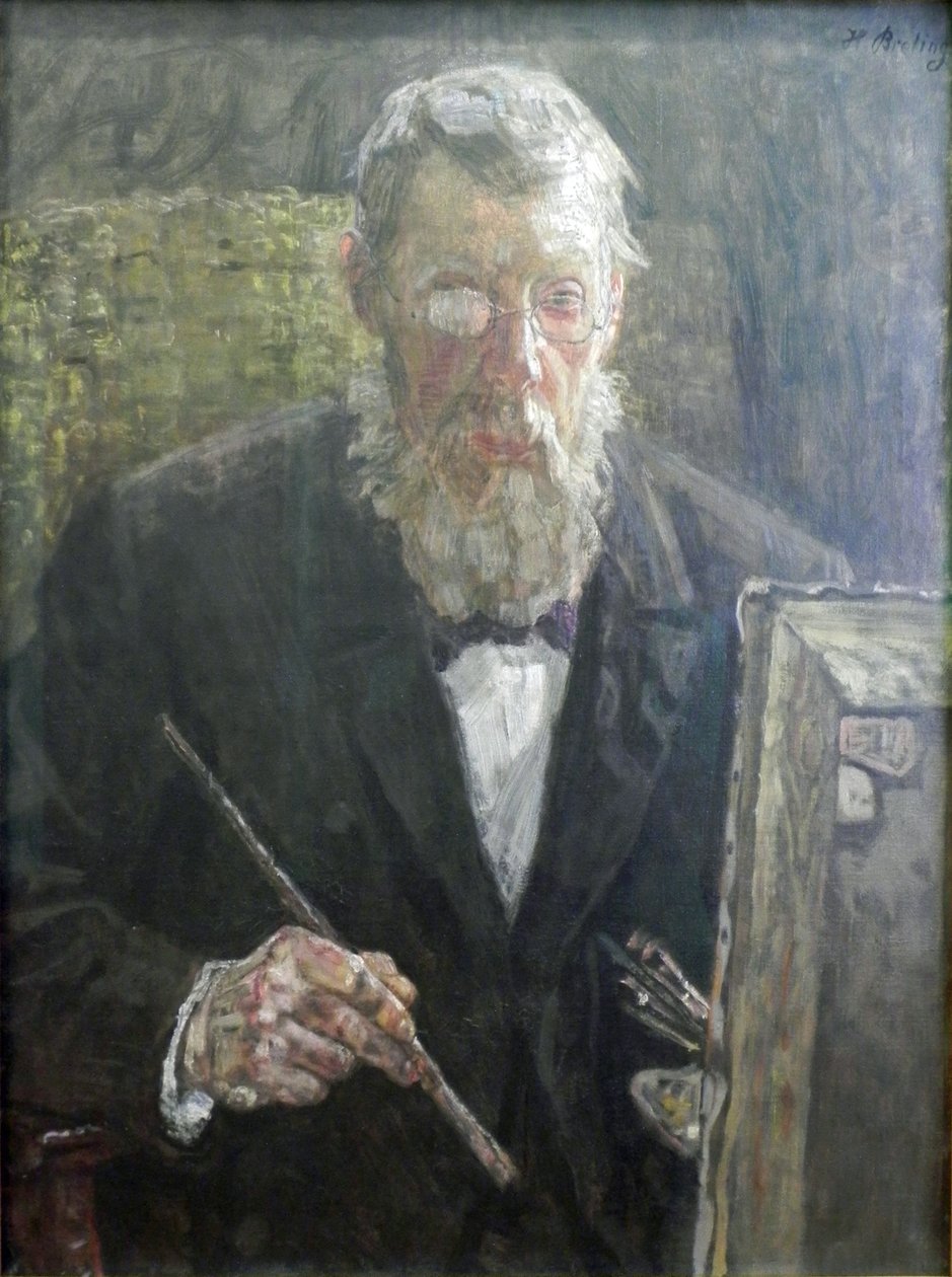 Selfportrait na frente do EaselSelf-portrait de Heinrich Breling