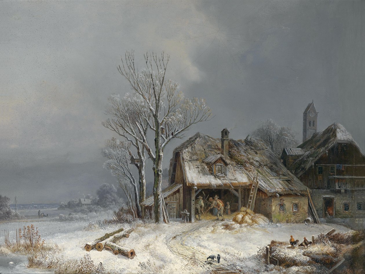 Aldeia invernal de Heinrich Burkel