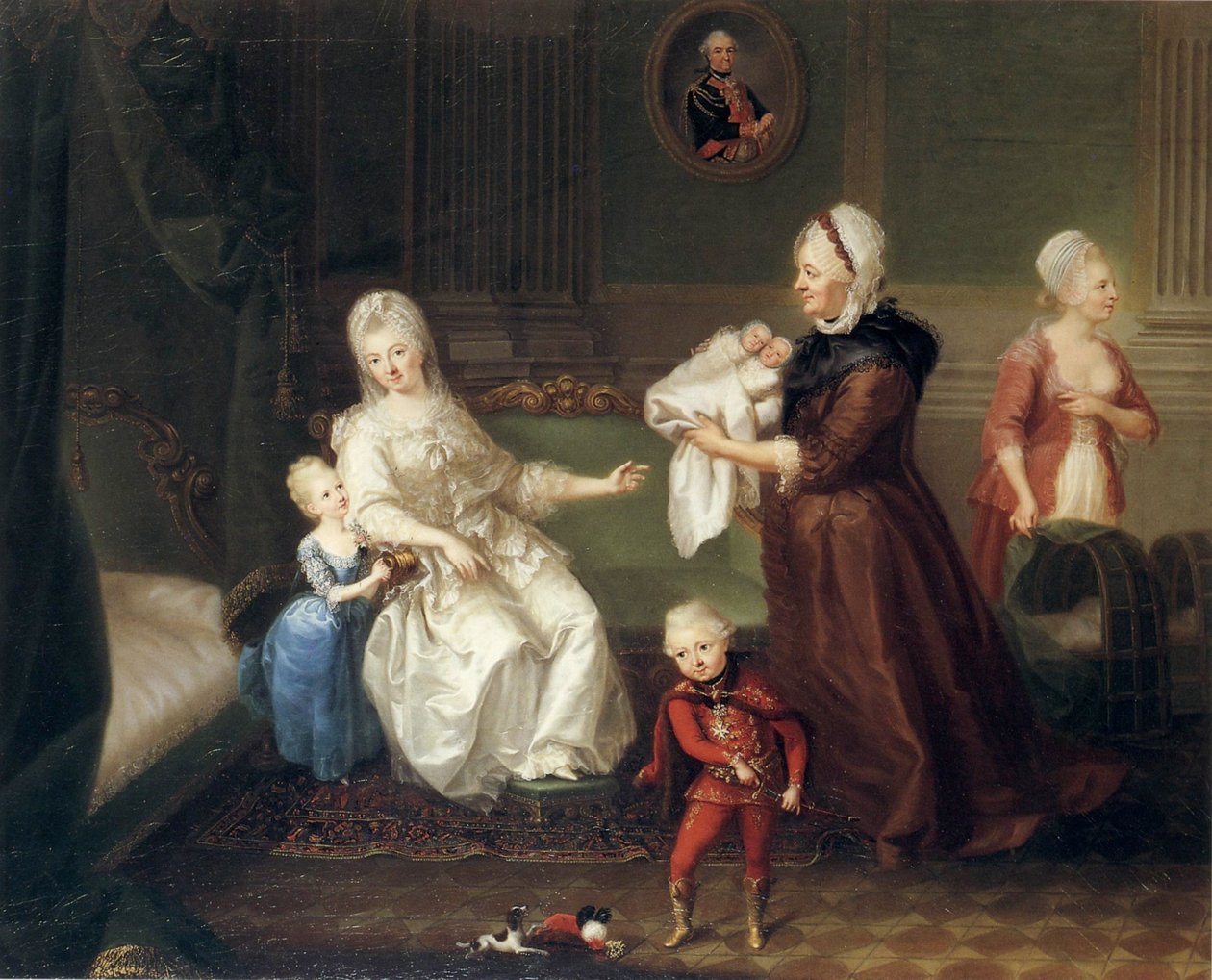 HC Brandt condessa Heydeck com seus filhos de Heinrich Carl Brandt