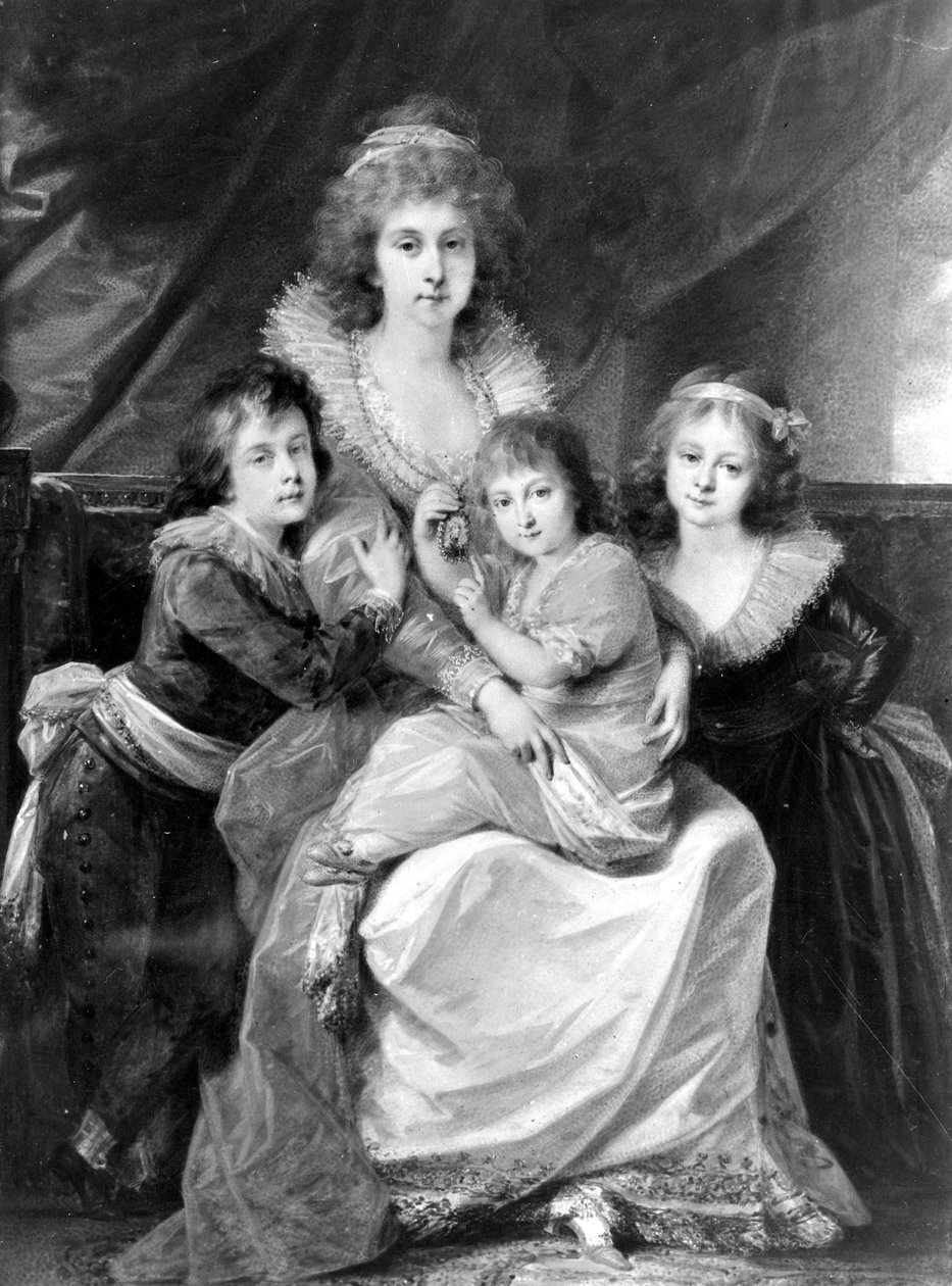 Retrato de Szczęsna (Józefina Amalia) Potocka com crianças de Heinrich Füger