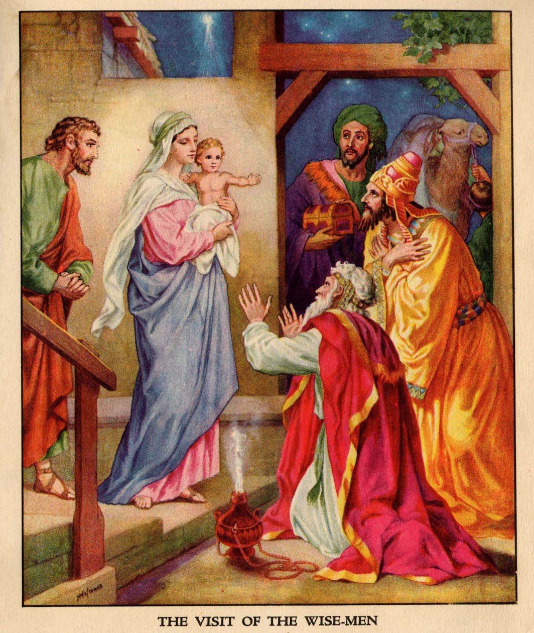 Nascimento de Jesus com os Magos visitantes de Heinrich Karl Hofmann