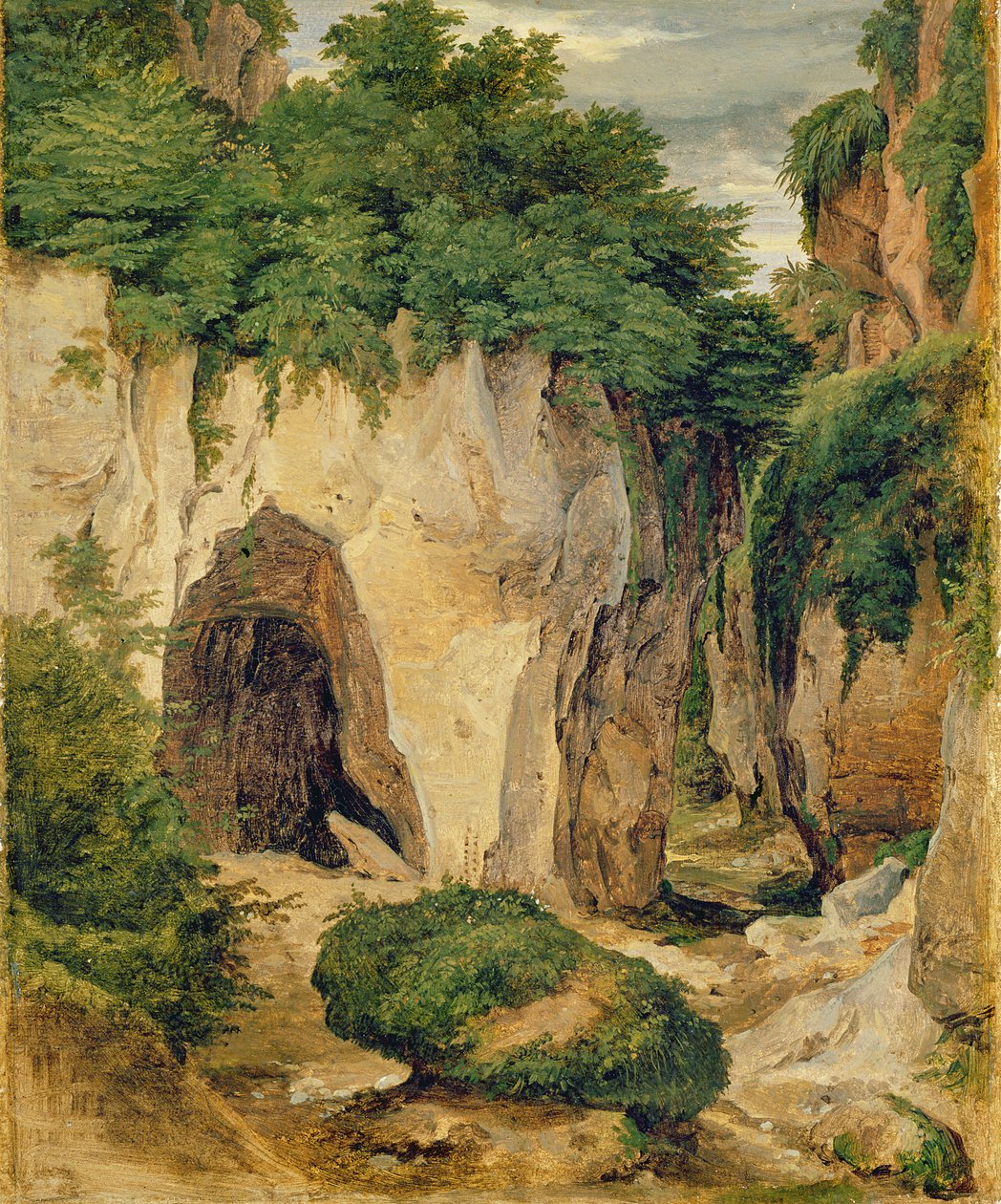 Rochas em Sorrento, 1823 (óleo sobre papel sobre tela) de Heinrich Reinhold