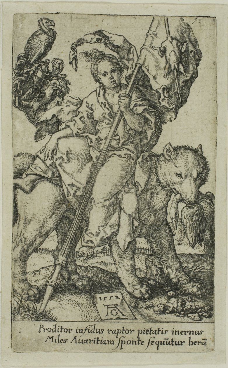 Avareza, dos vícios de Heinrich Aldegrever