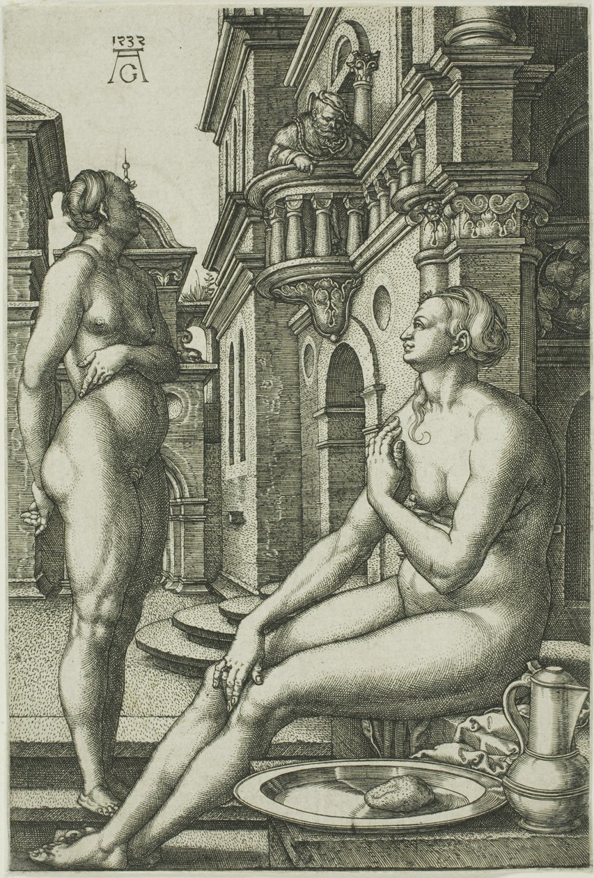 Bate-Seba no banho de Heinrich Aldegrever