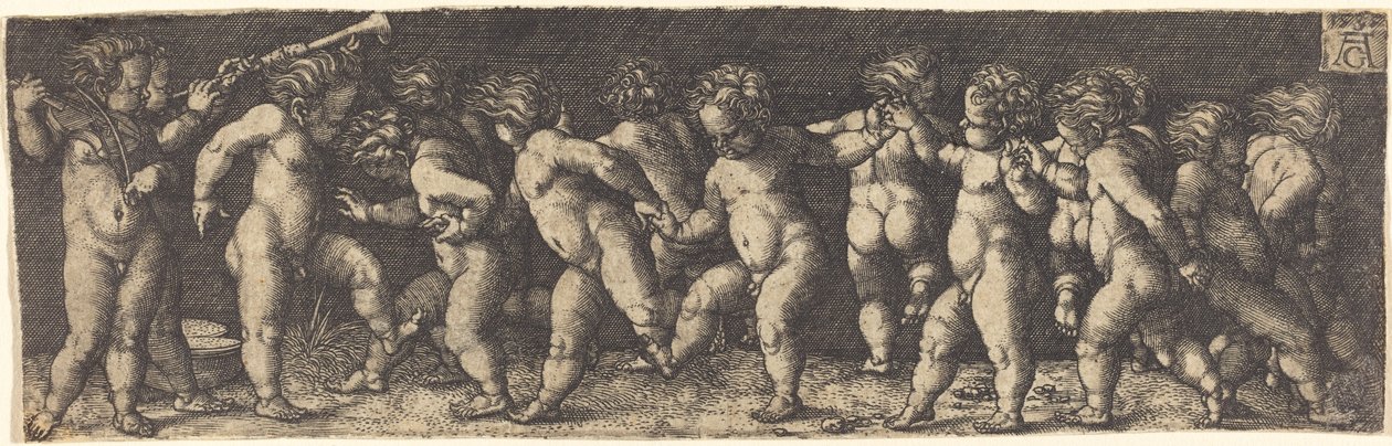 Crianças Dançantes, 1535. de Heinrich Aldegrever